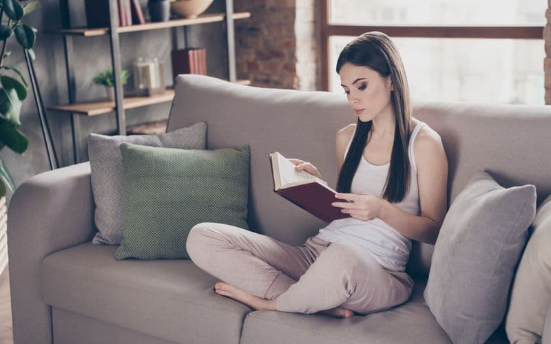 cozy person reading