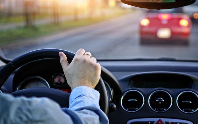 driving a car in the city