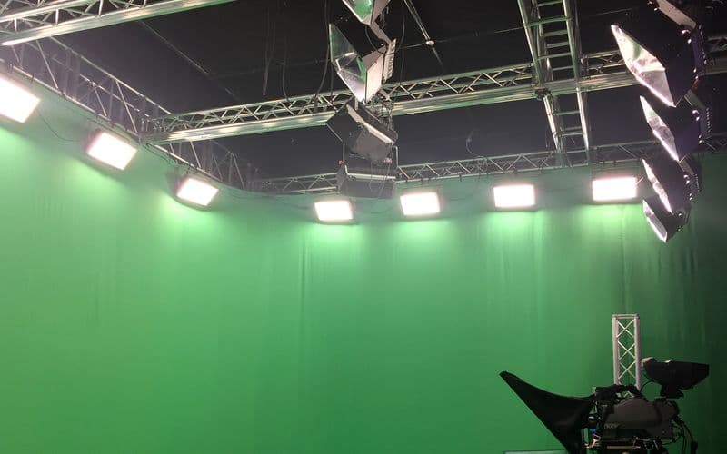 green screen movie set